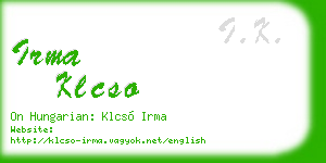 irma klcso business card